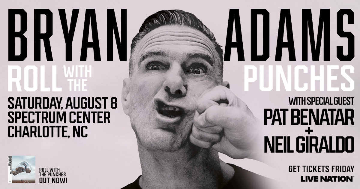 Win tickets to Bryan Adams at Spectrum Center Charlotte NC
