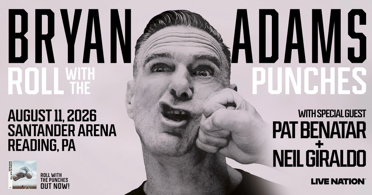 Win tickets to Bryan Adams at Santander Arena Reading PA