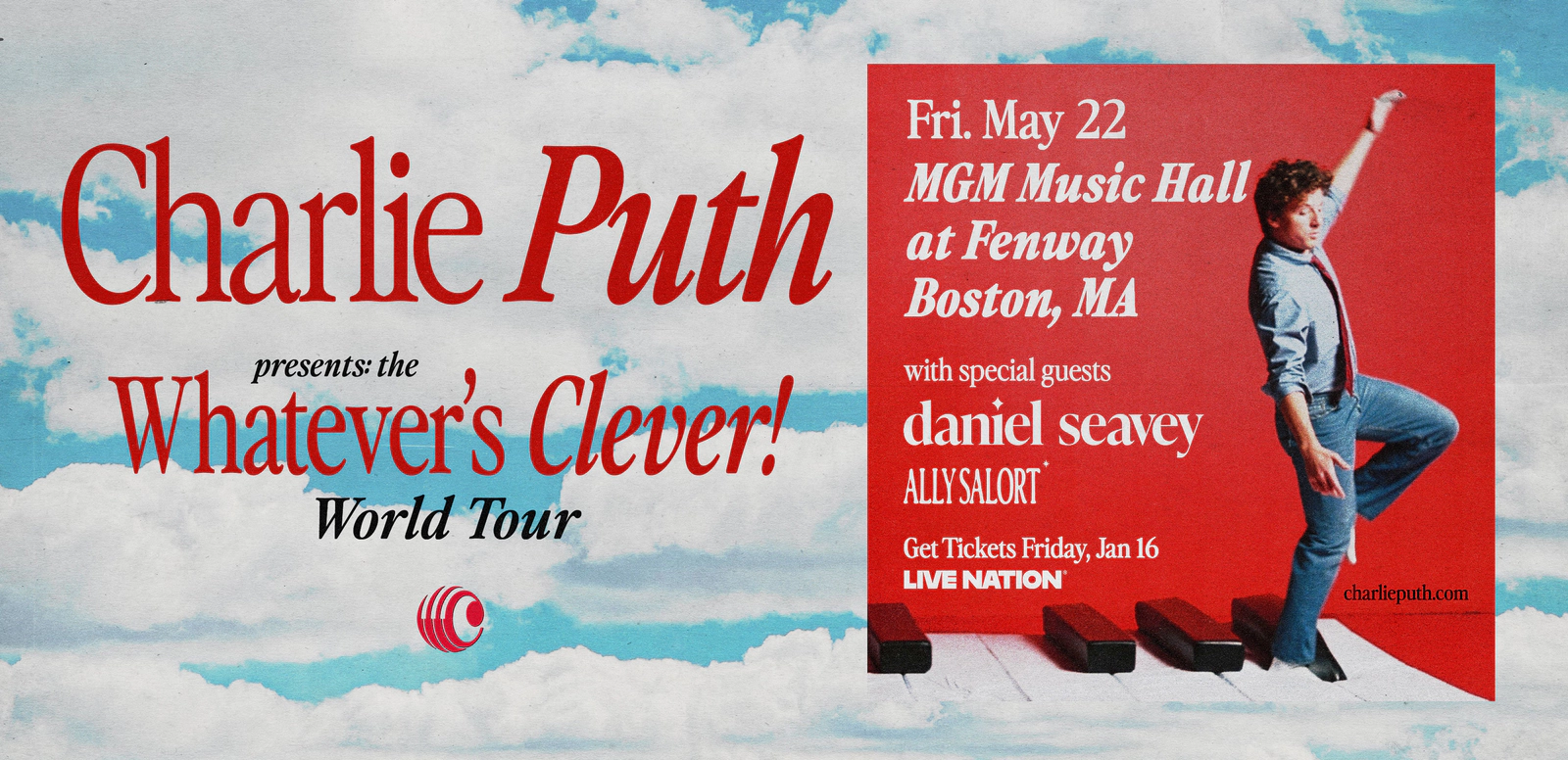 Win tickets to Charlie Puth at MGM Music Hall Boston MA