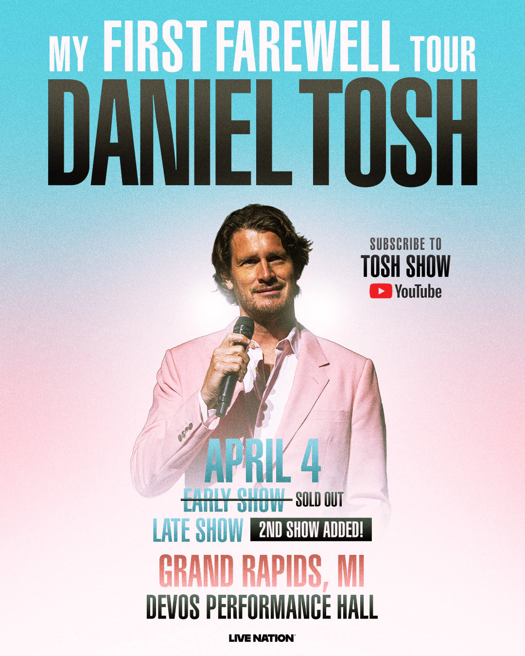 Win tickets to Daniel Tosh at Devos Performance Hall Grand Rapids MI