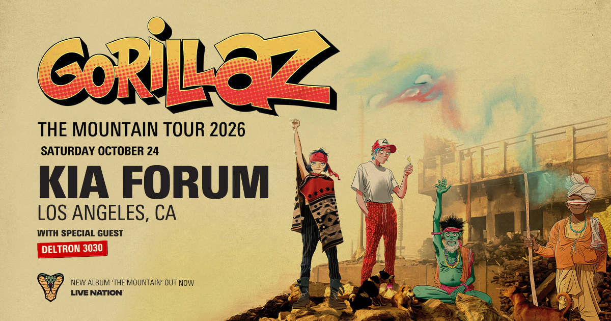 Win tickets to Gorillaz at Kia Forum Inglewood CA