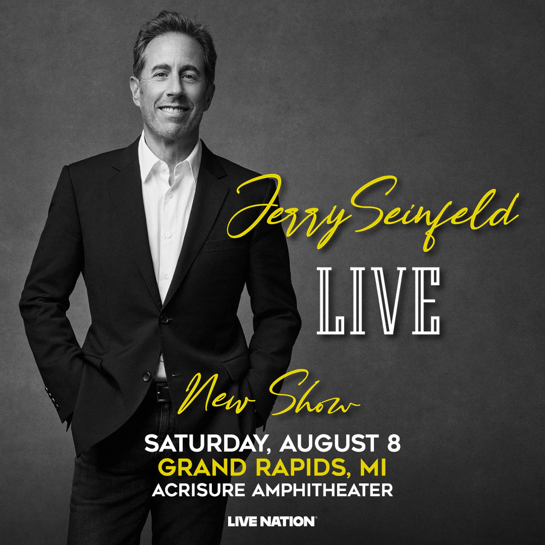 Win tickets to Jerry Seinfeld at Acrisure Amphitheater Grand Rapids MI