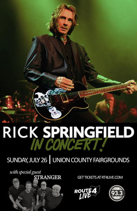 Win tickets to Rick Springfield at Union County Fairgrounds Marysville OH