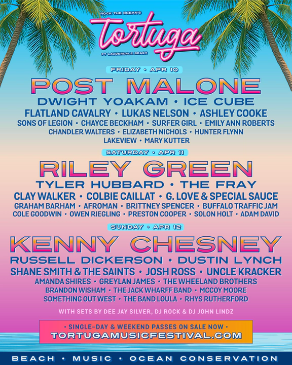 Win tickets to Tortuga Music Festival at Ft. Lauderdale Beach Ft. Lauderdale Beach FL