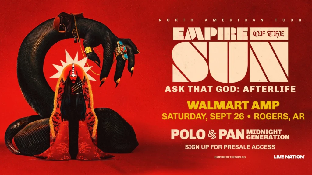 Win tickets to Empire of the Sun @ Walmart AMP on 9/26/26 - Rogers, Arkansas
