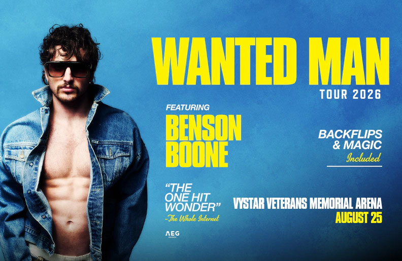 Win tickets to Benson Boone at Vystar Veterans Memorial Stadium Jacksonville FL