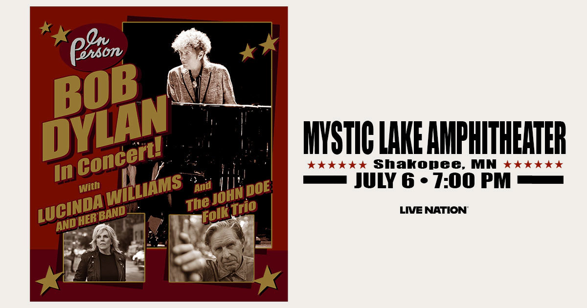 Win tickets to Bob Dylan at Mystic Lake Amphitheater Shakopee MN