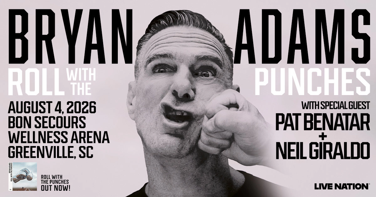 Win tickets to Bryan Adams at Bon Secours Wellness Arena Greenville SC