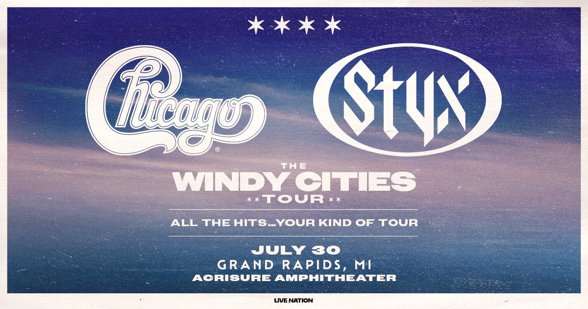 Win tickets to Chicago at Acrisure Amphitheater Grand Rapids MI