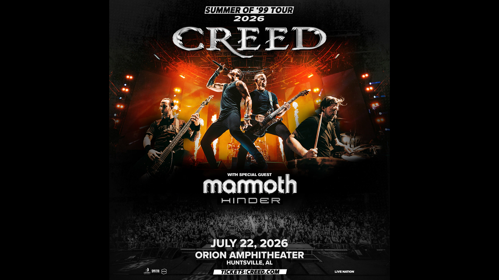 Win tickets to Creed at Orion Amphitheater Huntsville AL
