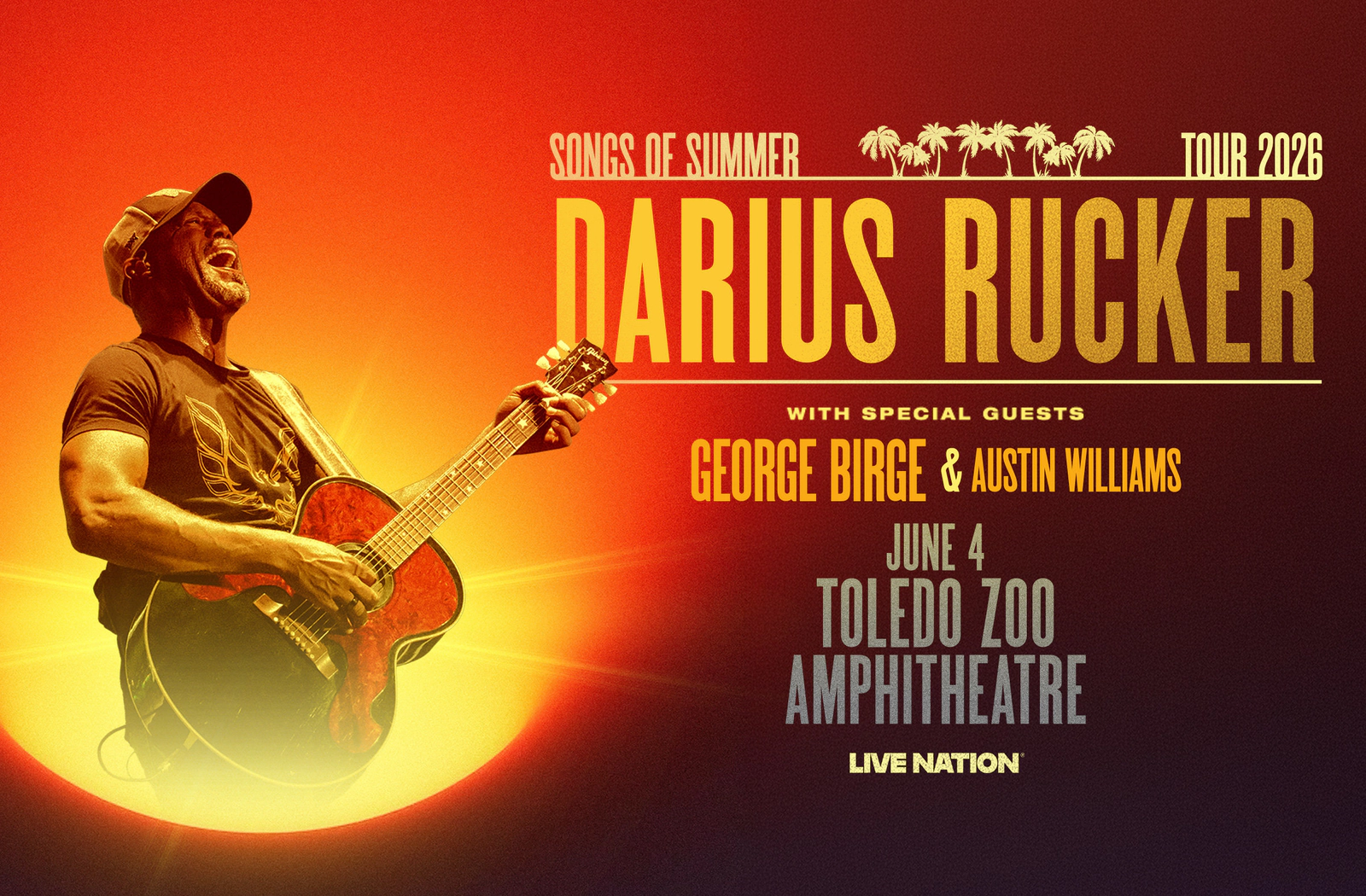 Win tickets to Darius Rucker at Toledo Zoo Amphitheater Toledo OH