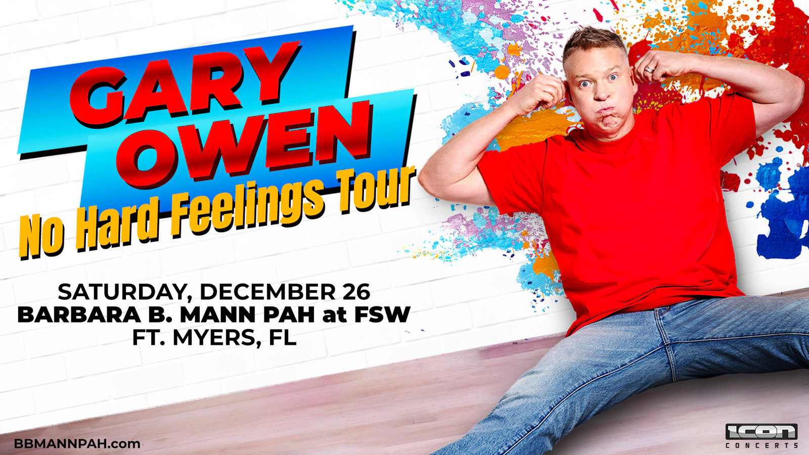 Win tickets to Gary Owen at Barbara B. Mann Performing Arts Hall Fort Myers FL