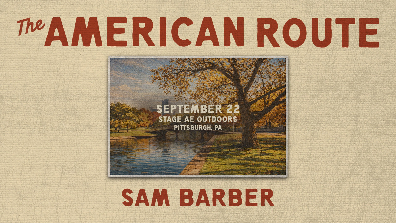 Win tickets to Sam Barber at Stage AE Pittsburgh PA