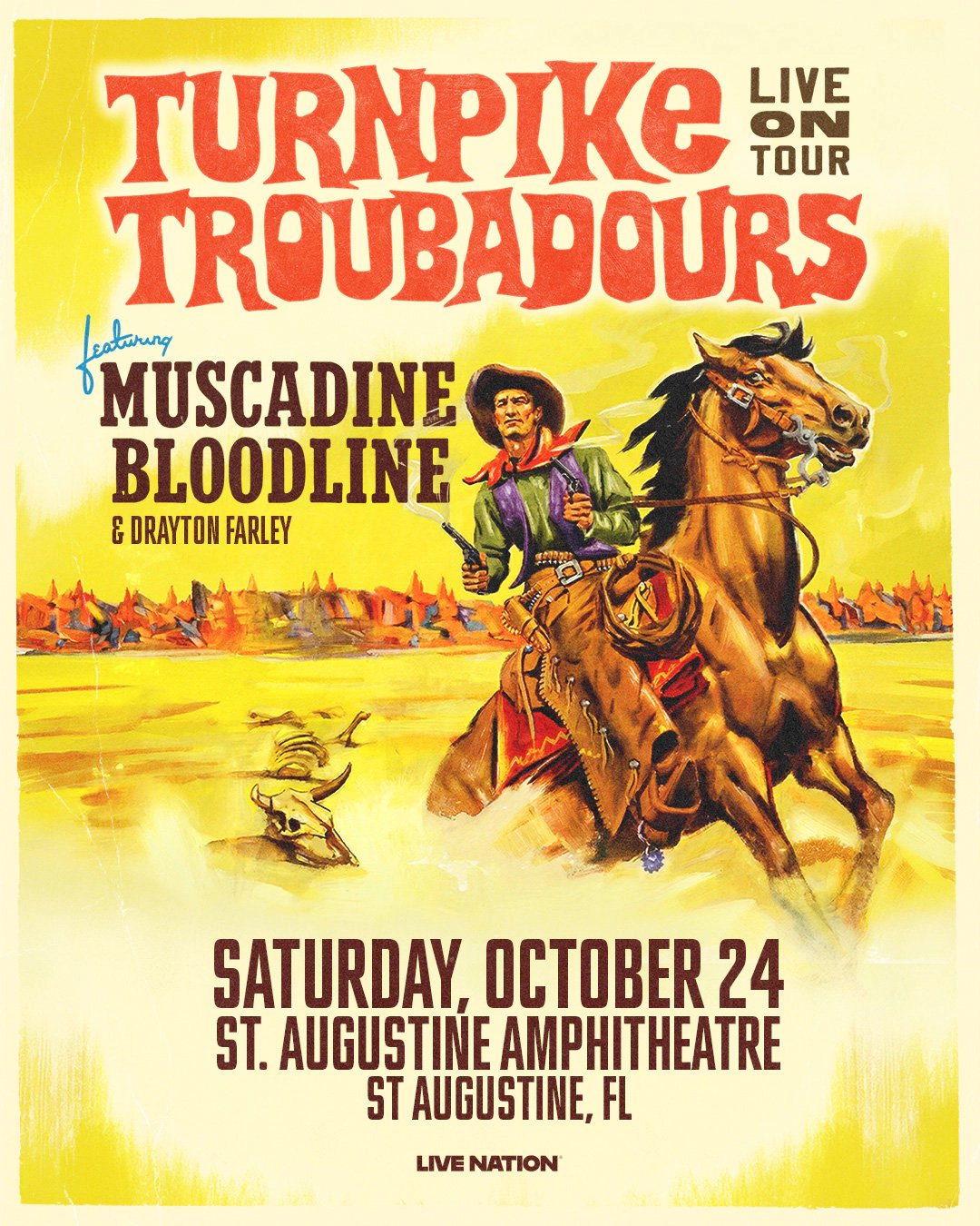 Win tickets to Turnpike Troubadours at St. Augustine Amphitheatre St. Augustine FL
