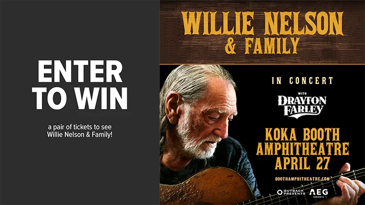 Win tickets to Willie Nelson & Family at Koka Booth Amphitheatre Cary NC