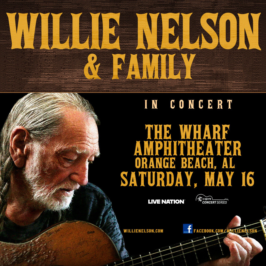 Win tickets to Willie Nelson at The Wharf Amphitheater Orange Beach AL