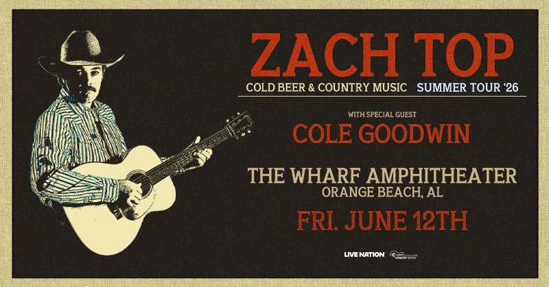 Win tickets to Zach Top at The Wharf Amphitheater Orange Beach AL
